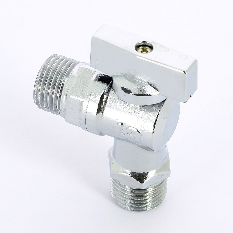 Кран шаровый угловой 1/2''х1/2" НН для подключения бачков/смесителей UNI-FITT хромированный