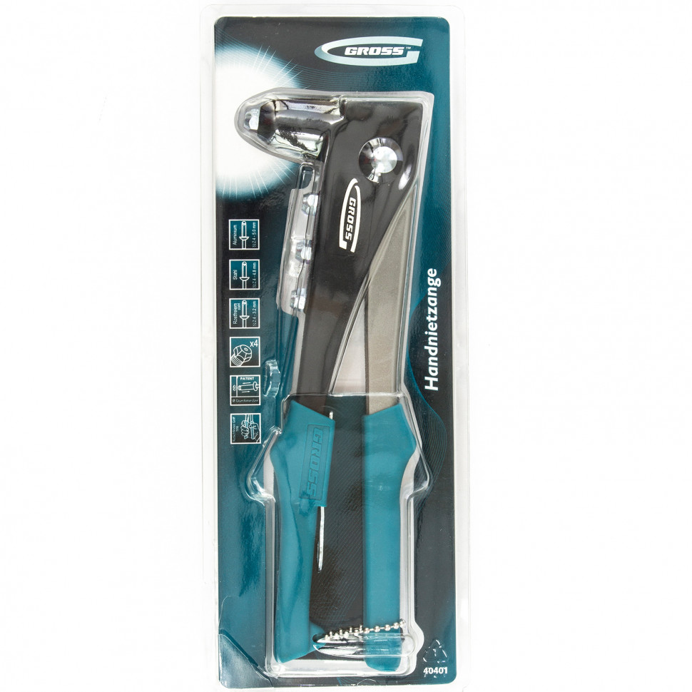 Заклепочник литой, заклепки 2.4-4.8 мм Gross (40401)