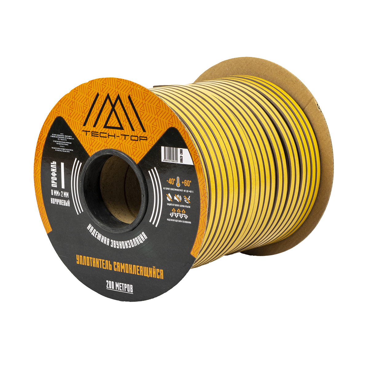 Уплотнитель i  8 х 2 мм коричневый  бухта 200 м (1/8) "tech-top"
