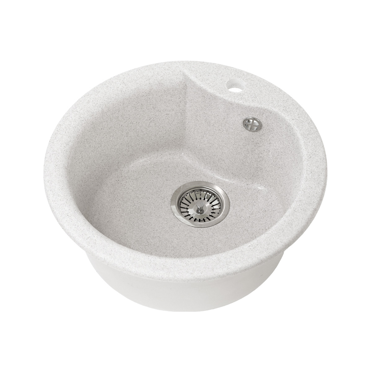 Мойка для кухни врезная искуств. камень gs-08s-310 d-480 мм серая "granstones"