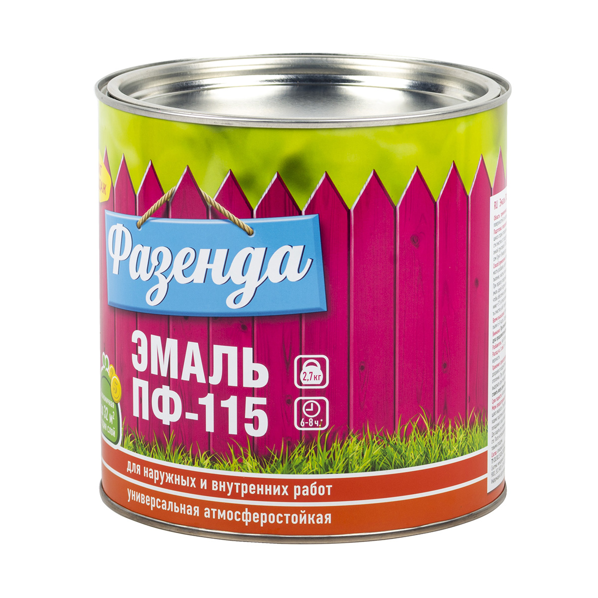 Эмаль "фазенда" пф-115  белая 2,7 кг (1/6) текс