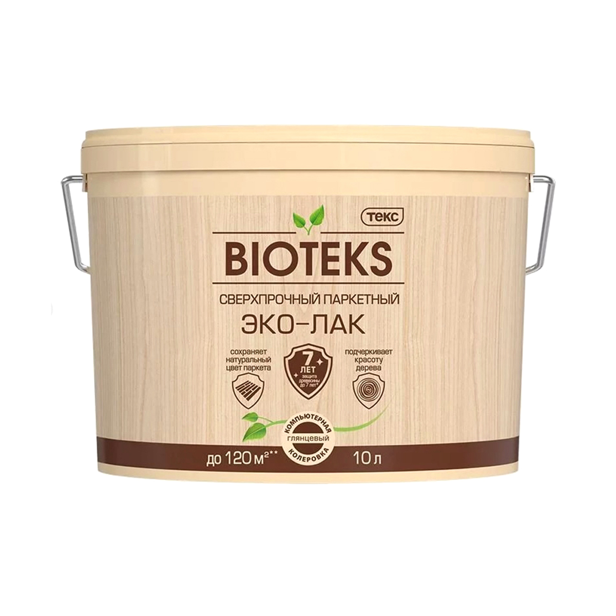 Лак "bioteks" (лак "профи") паркетный водный  п/матов. 10 л (1) текс