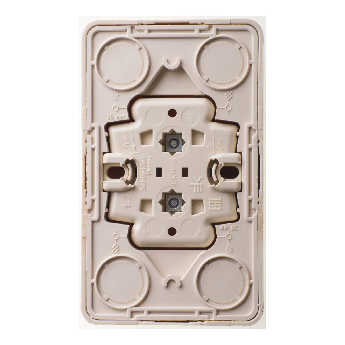 Розетка открыт. уст. "этюд" 2-х местн. 16а, сосна (1/16/128) "schneider"