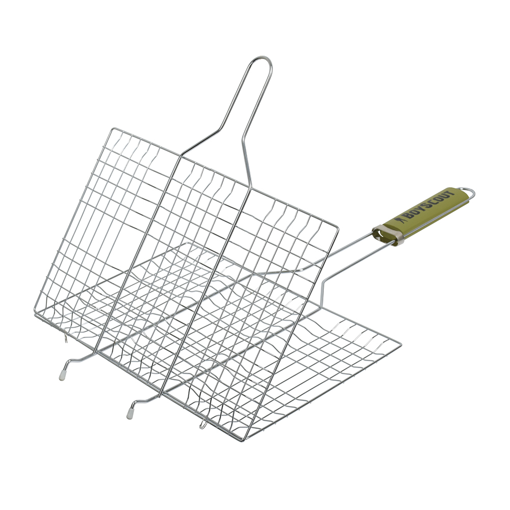 Решетка-гриль 33*22*2,5 см хромир. + веер для мангала (1/12) "boyscout" 61313