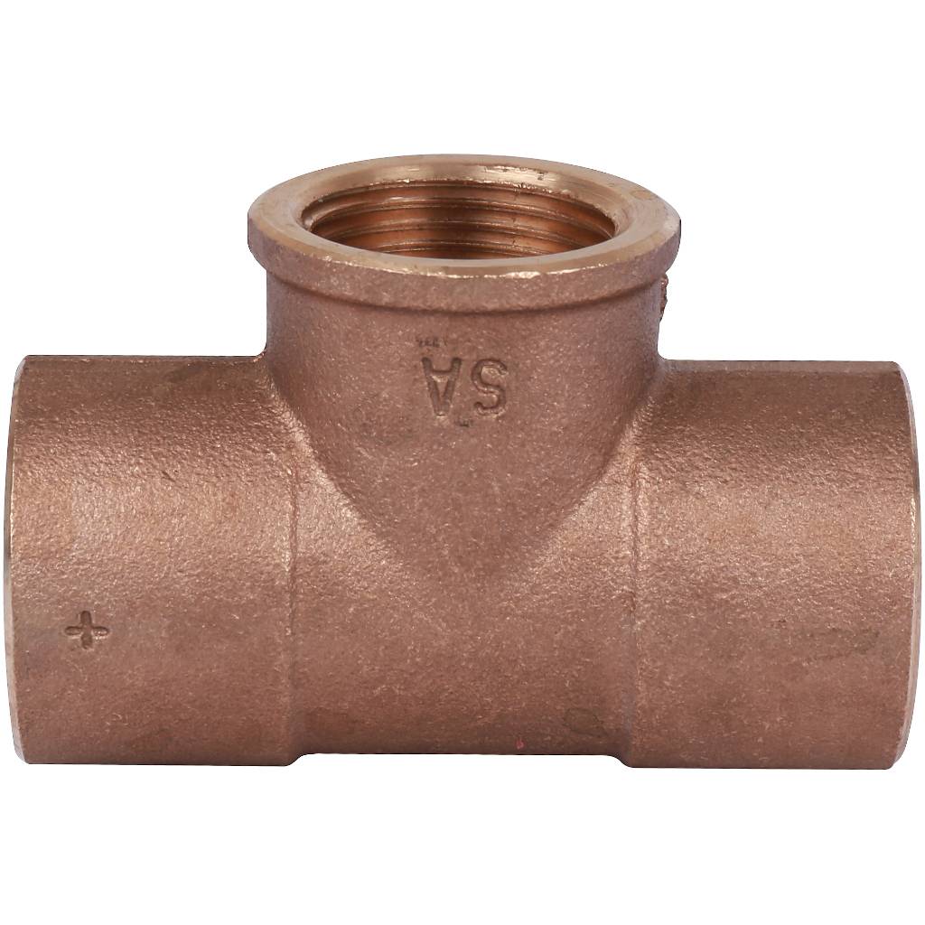 Тройник 28x3/4"x28 переходной под пайку с резьбой (ВР) SANHA бронза 141302834