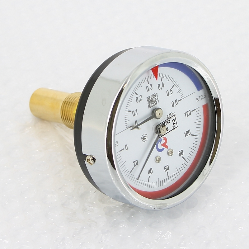 Термоманометр аксиальный d=80 мм, до 6 бар, до 120'С РОСМА ТМТБ- 31Т.1