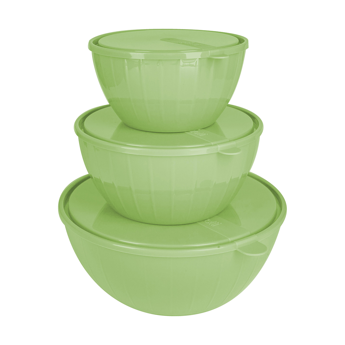 Набор салатников с крышк. "vanilla" (1,7 л + 2,8 л + 5 л)  фисташка (1/11) "sugar&spice" se187112050