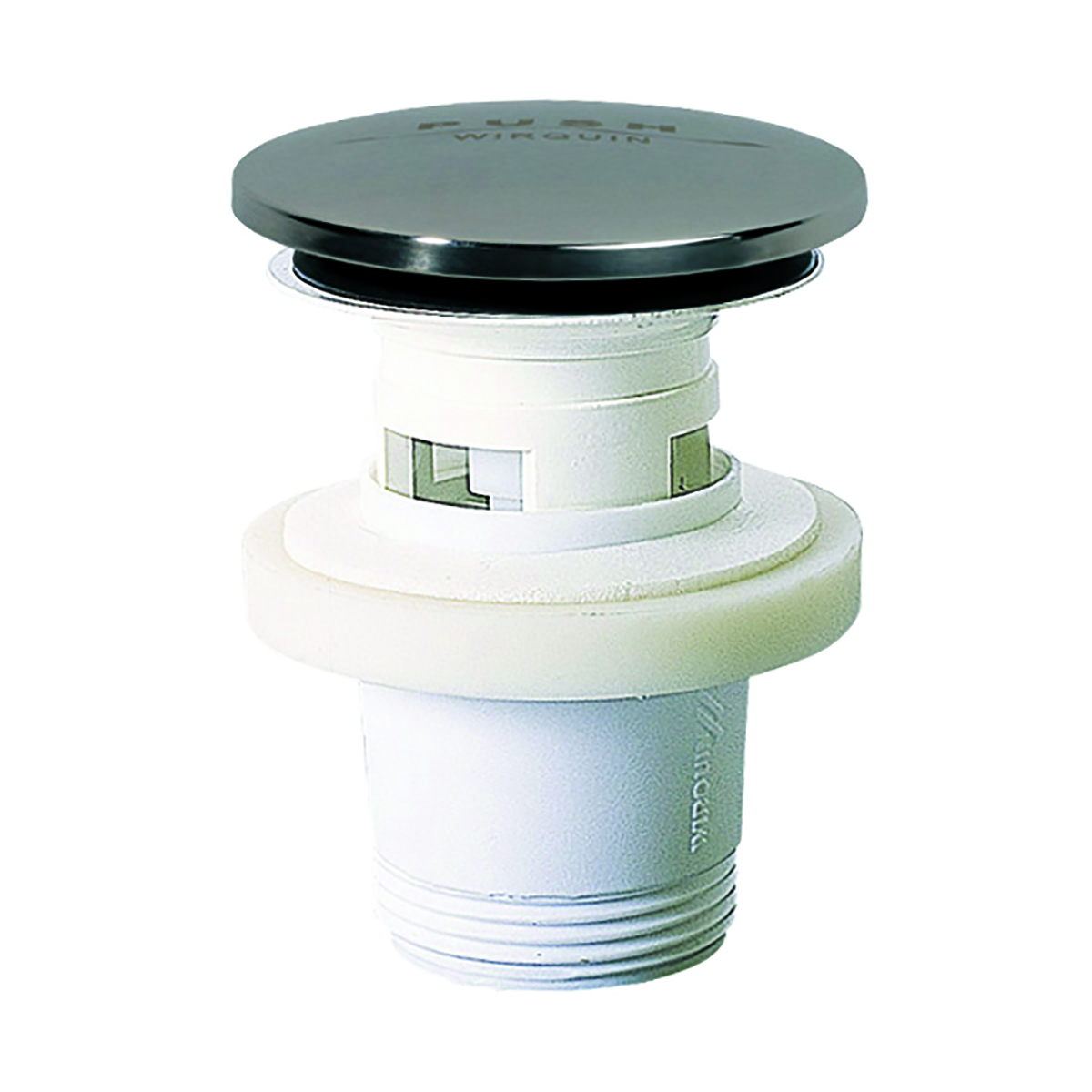 Выпуск "quick clac" пласт. 1 1/4" крышка нерж. d=65 мм, с отверст. для перелива (1/80) "wirquin"