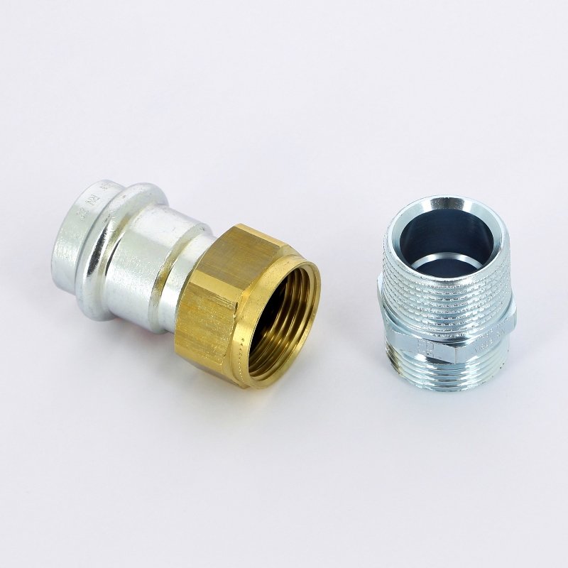 Американка пресс-Н 22x3/4" с плоской прокладкой оцинкованная сталь Prestabo VIEGA