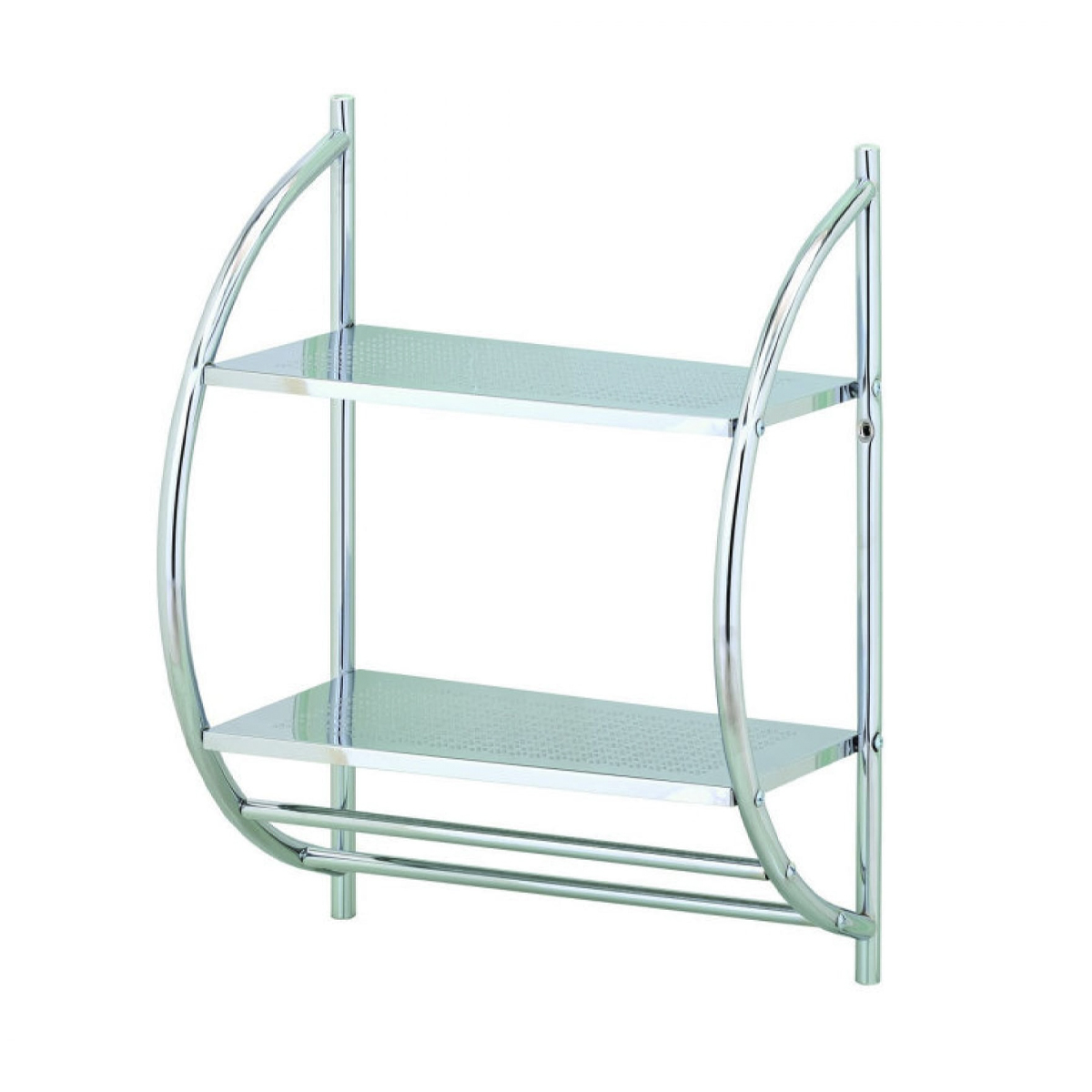 Полка для ванной с полотенцедержателем 2-х ярусная 40*54 см, хром. (1) "swensa" swfl-18