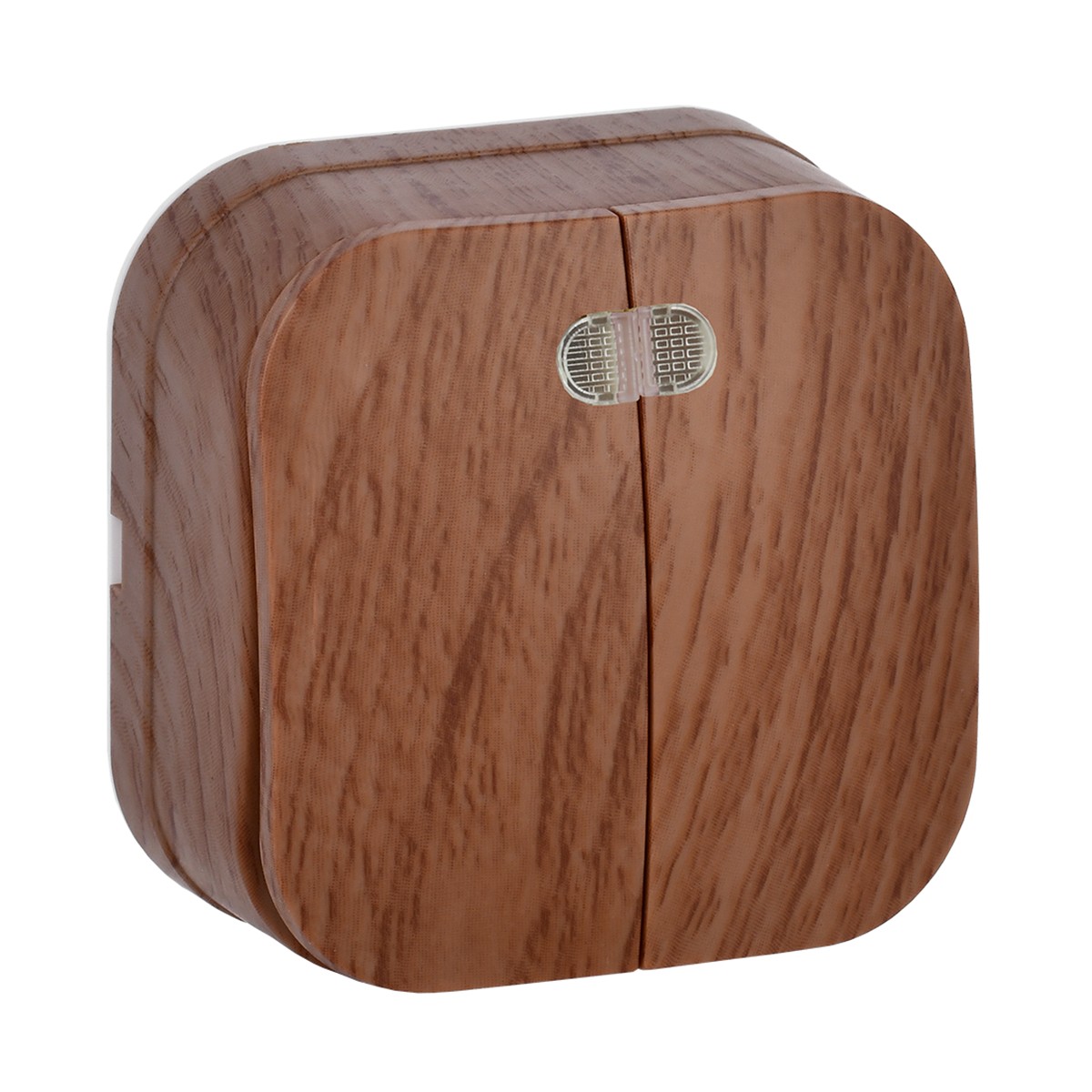 Выключатель открыт. уст. "glory" 2-х кл. с индикатором вс20-2-1-хд, 10а, дуб (1/36/432) "iek"