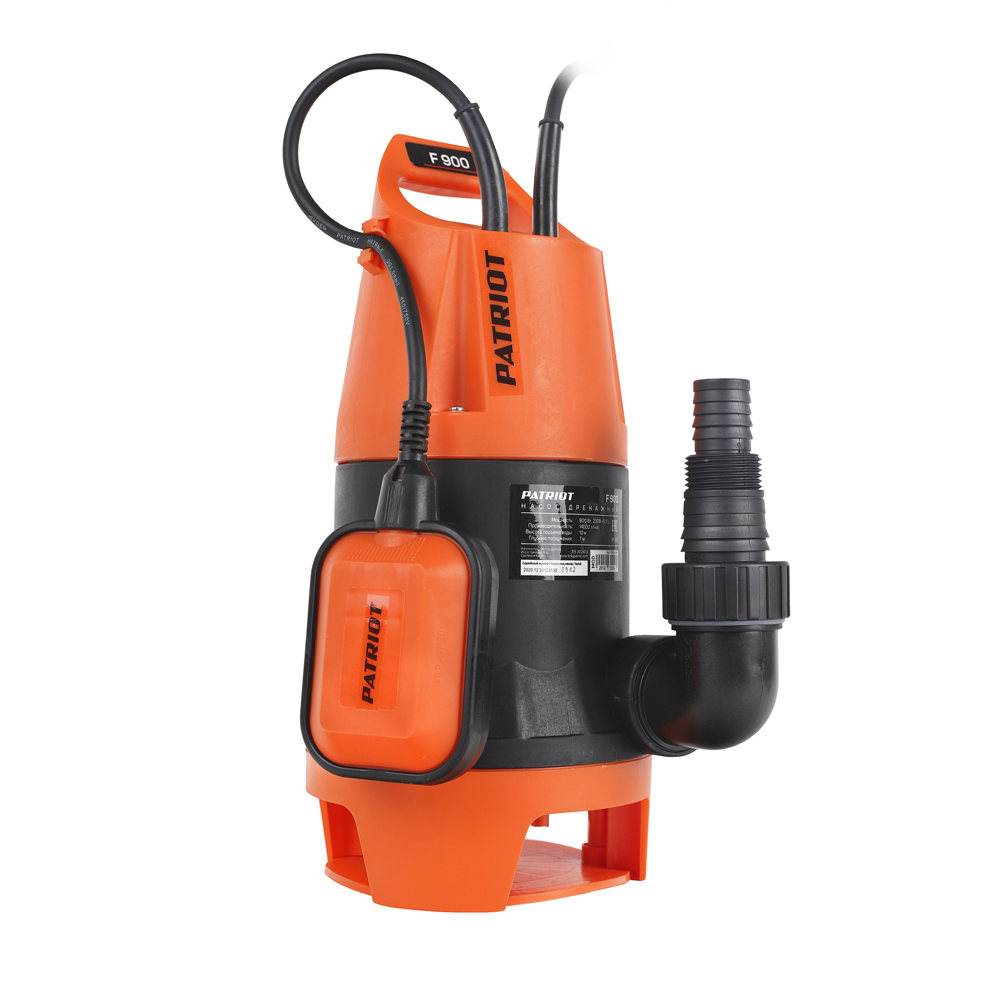 Насос дренажный f-900  900 вт (для грязной воды) (1/4) "patriot" 315302409