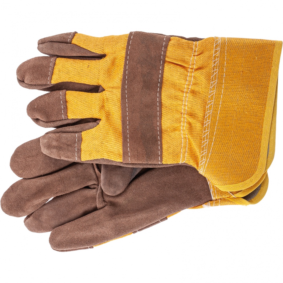 Перчатки спилковые комбинированные, (67736)