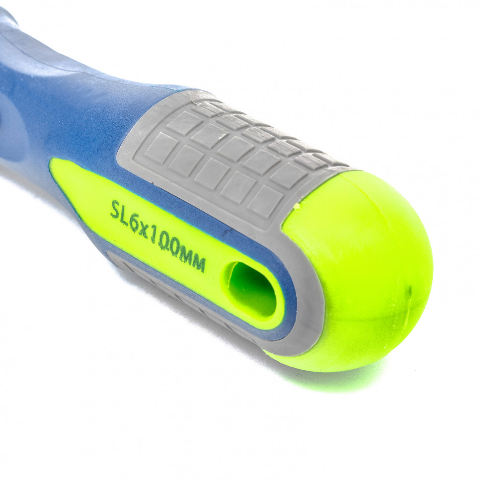 Отвертка, SL6 х 100 мм, CrV, трехкомпонентная рукоятка Сибртех (11798)