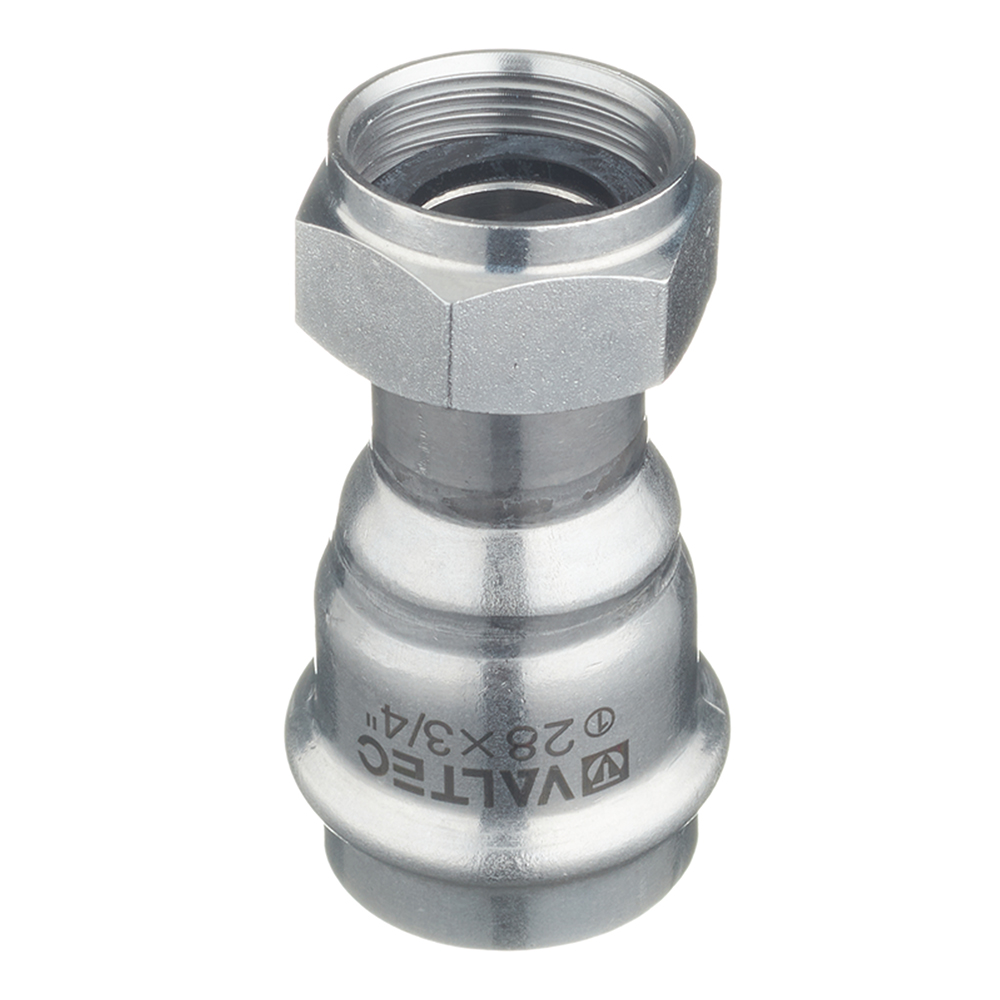 Муфта пресс-В с накидной гайкой 28 мм х 3/4" нержавеющая сталь VALTEC