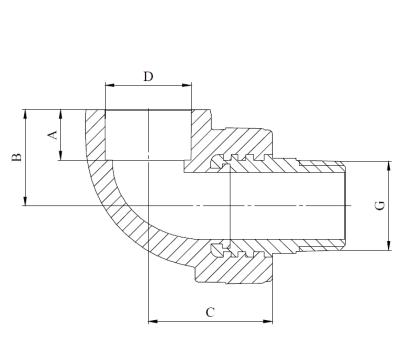 Колено комбинированное под ключ 90° 32 х 1" (НР) ПП (PP-R100) серый HEISSKRAFT
