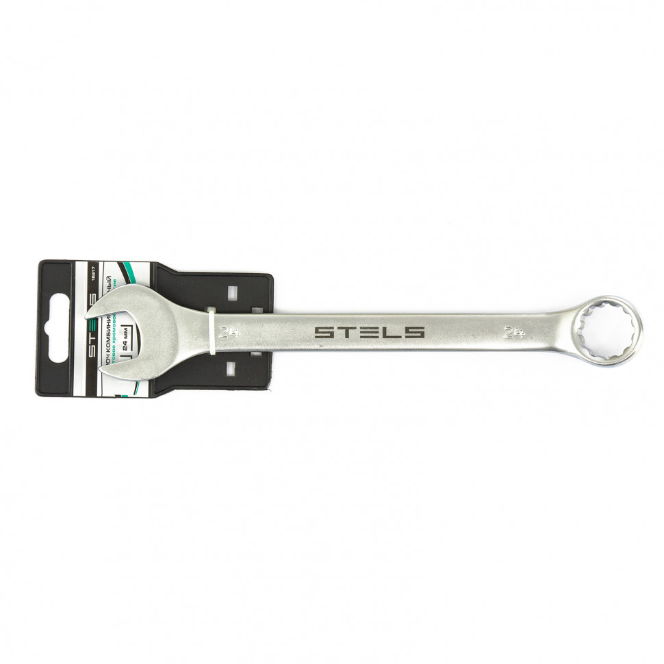 Ключ комбинированный, 24 мм, CrV, матовый хром Stels (15217)