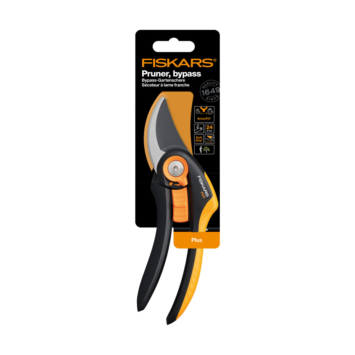 Секатор плоскостной "plus" smartfit  p541 (1/4/16) "fiskars" 1057169