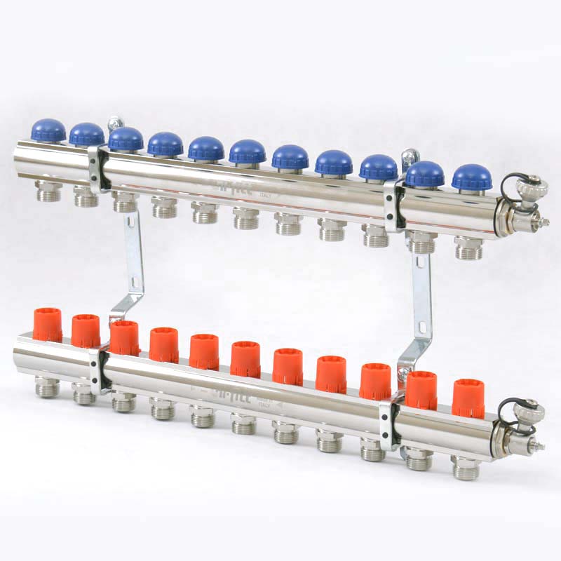 Колл. группа UNI-FITT 1"x3/4" ЕК 11 выходов с регулировочными и термостатическими вентилями