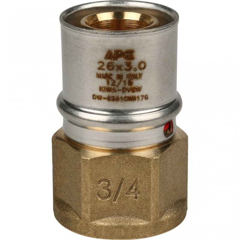 Муфта переходная под пресс 26 x 3/4" (ВР) STOUT для МП труб