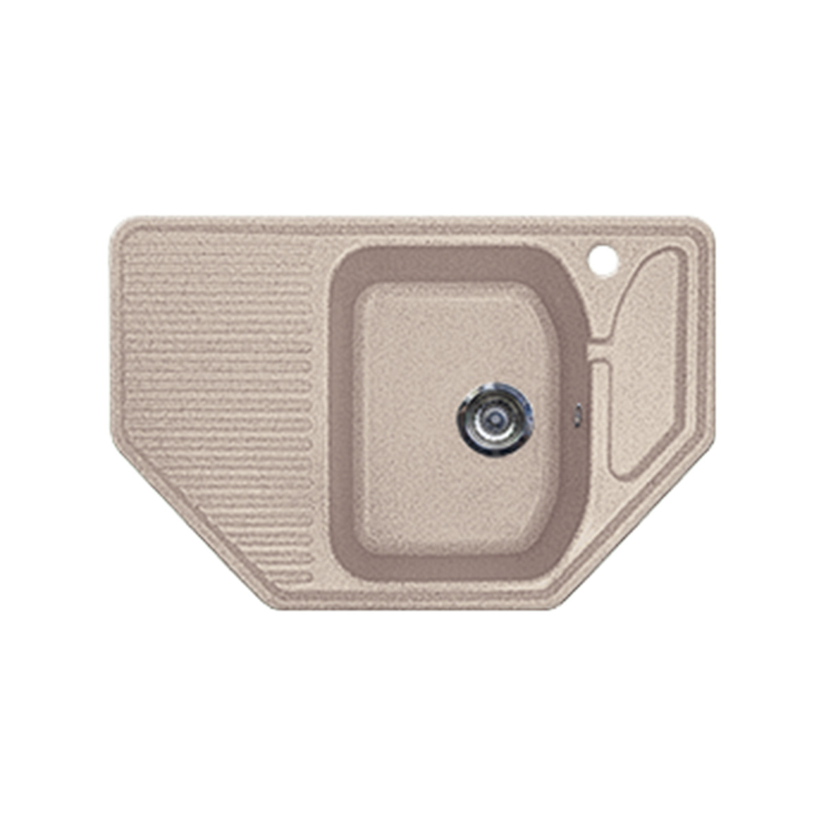 Мойка для кухни врезная искуств. камень gs-10-302 угловая 797*500 мм песочная "granstones"