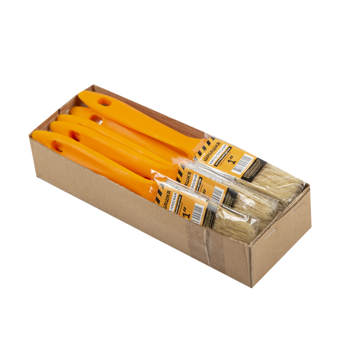 Кисть плоская "шабашка" №1 /25 мм (12/1200) пласт.ручка  109-4210