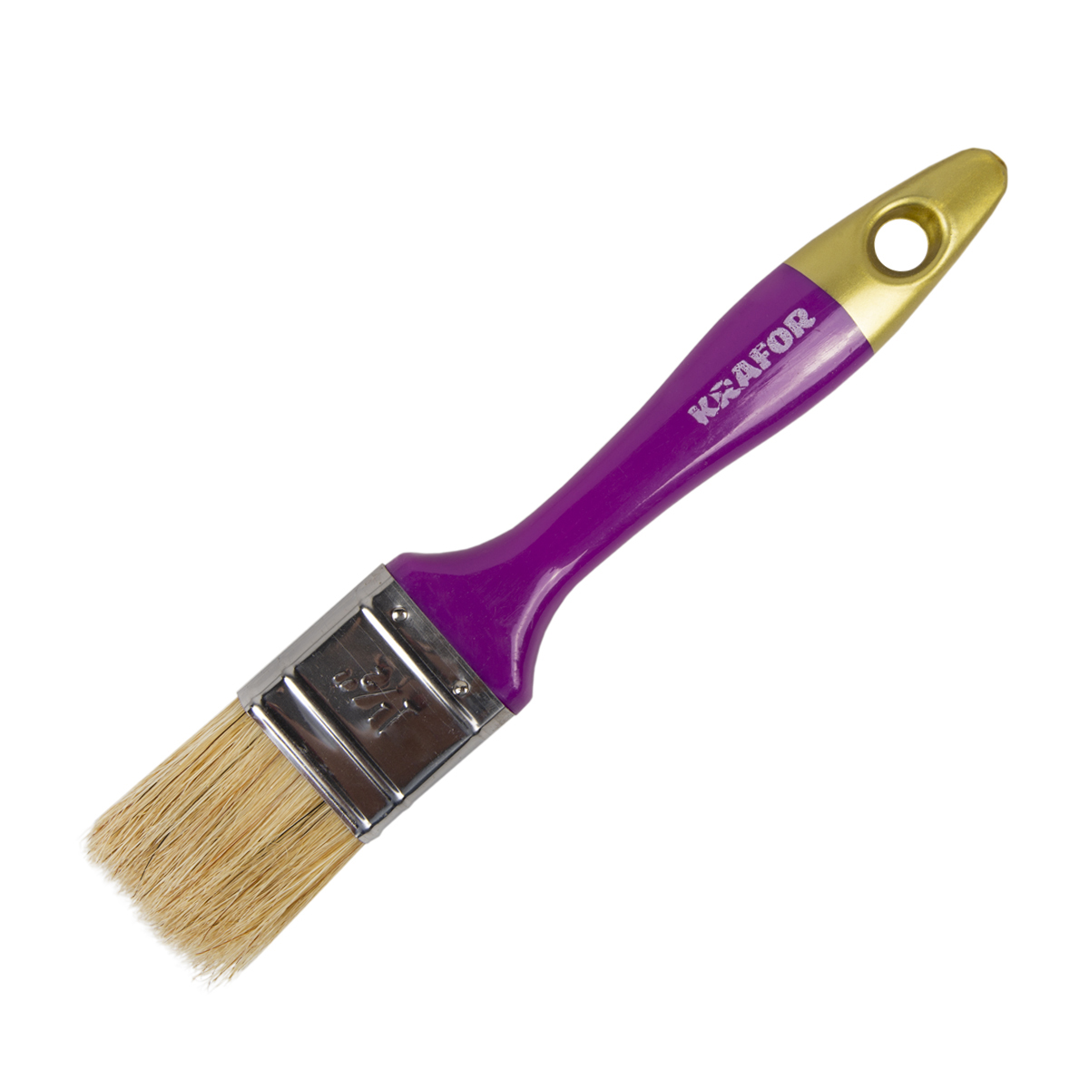 Кисть плоская "профи" №1,5/38 мм  (12/480) натур. щетина, пласт.ручка "krafor" 005-0015