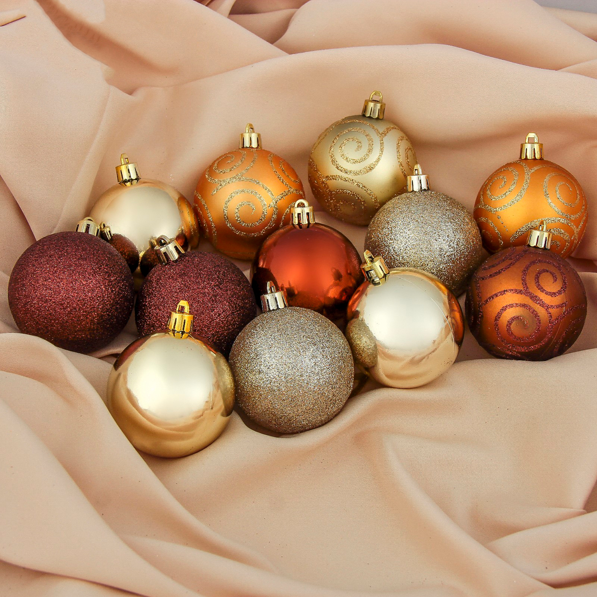 Шары новогодние d-6 см (набор 12 шт.) "улыбка завитки"  "зимнее волшебство" 3276726