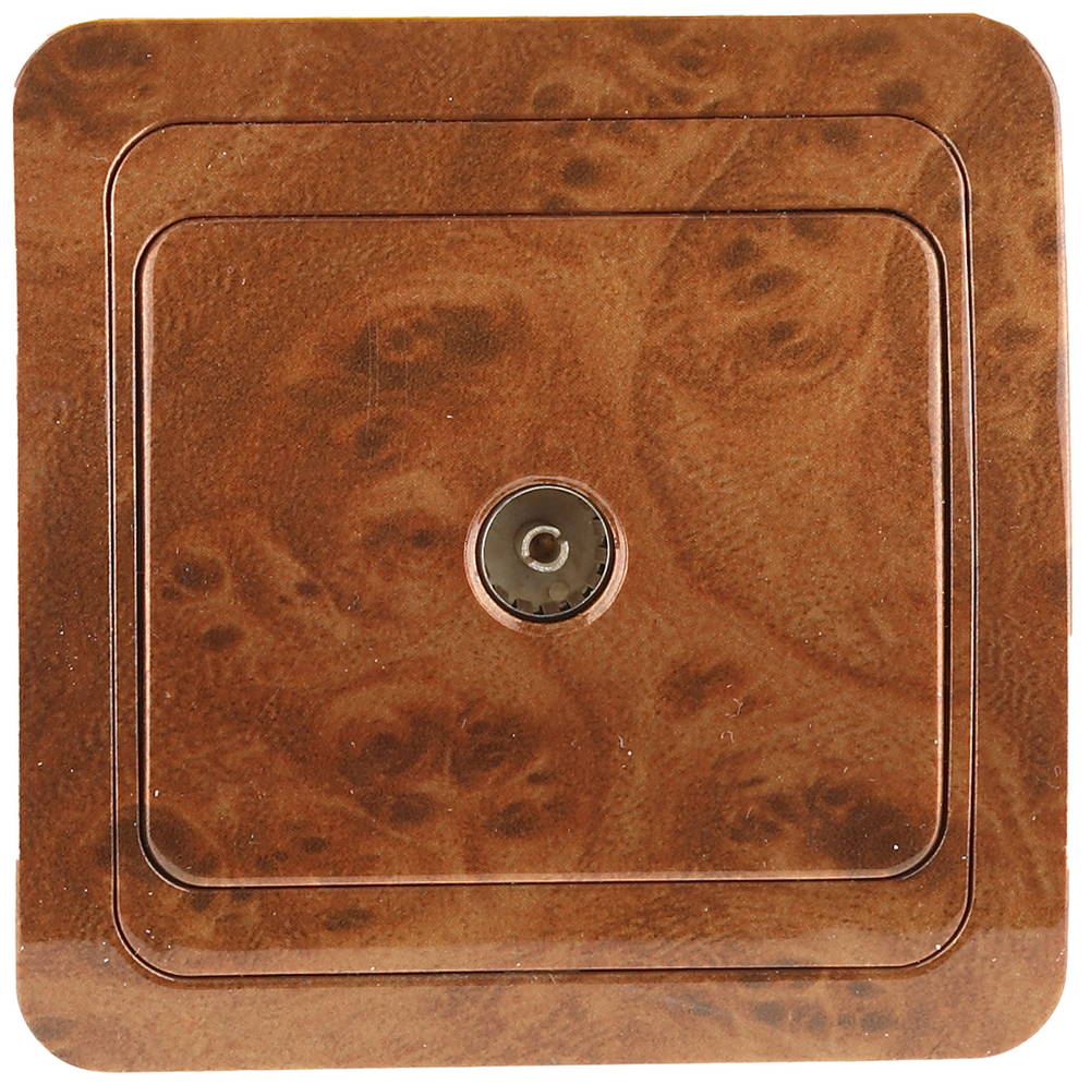 СВЕТОЗАР Гамма, телевизионная цвет орех, Электрическая розетка (SV-54115-N)