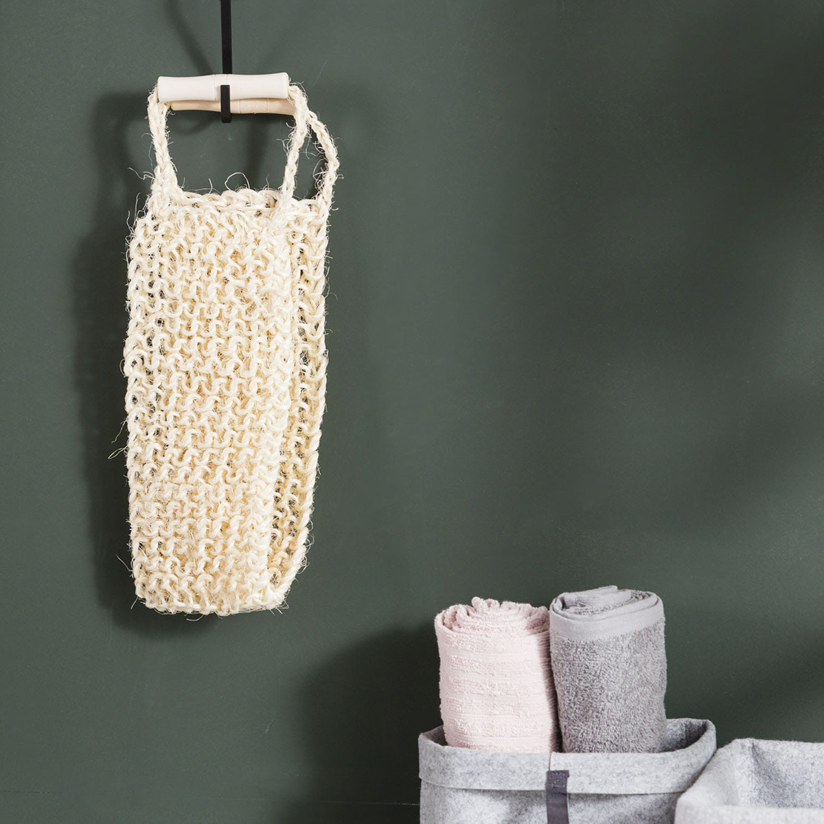 Мочалка из сизаля лента, с деревянными ручками (1/24) "york"