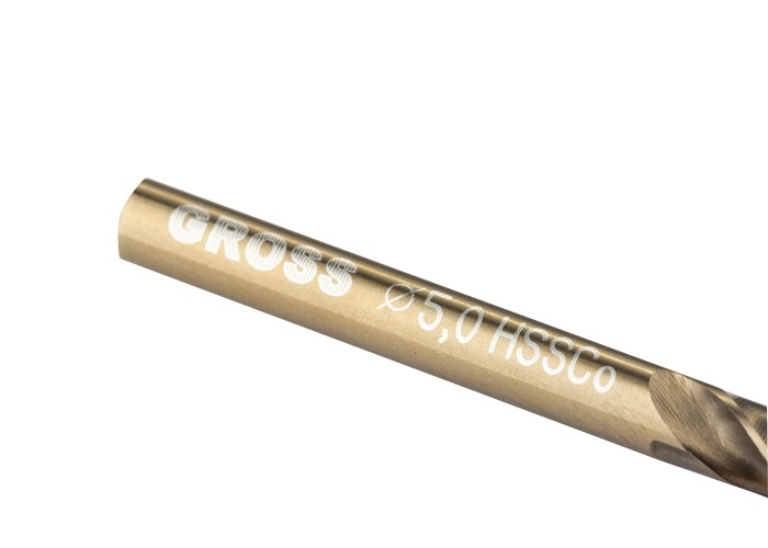 Сверло спиральное по металлу, 5 мм, HSS-Co Gross (72317)