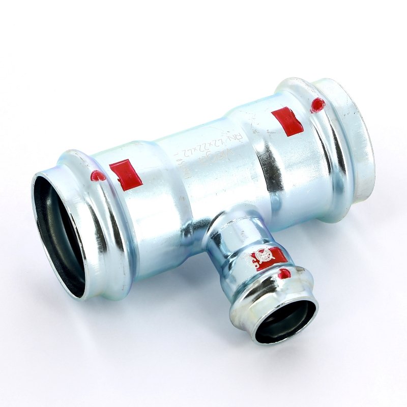 Тройник пресс 42x22x42 оцинкованная сталь Prestabo VIEGA