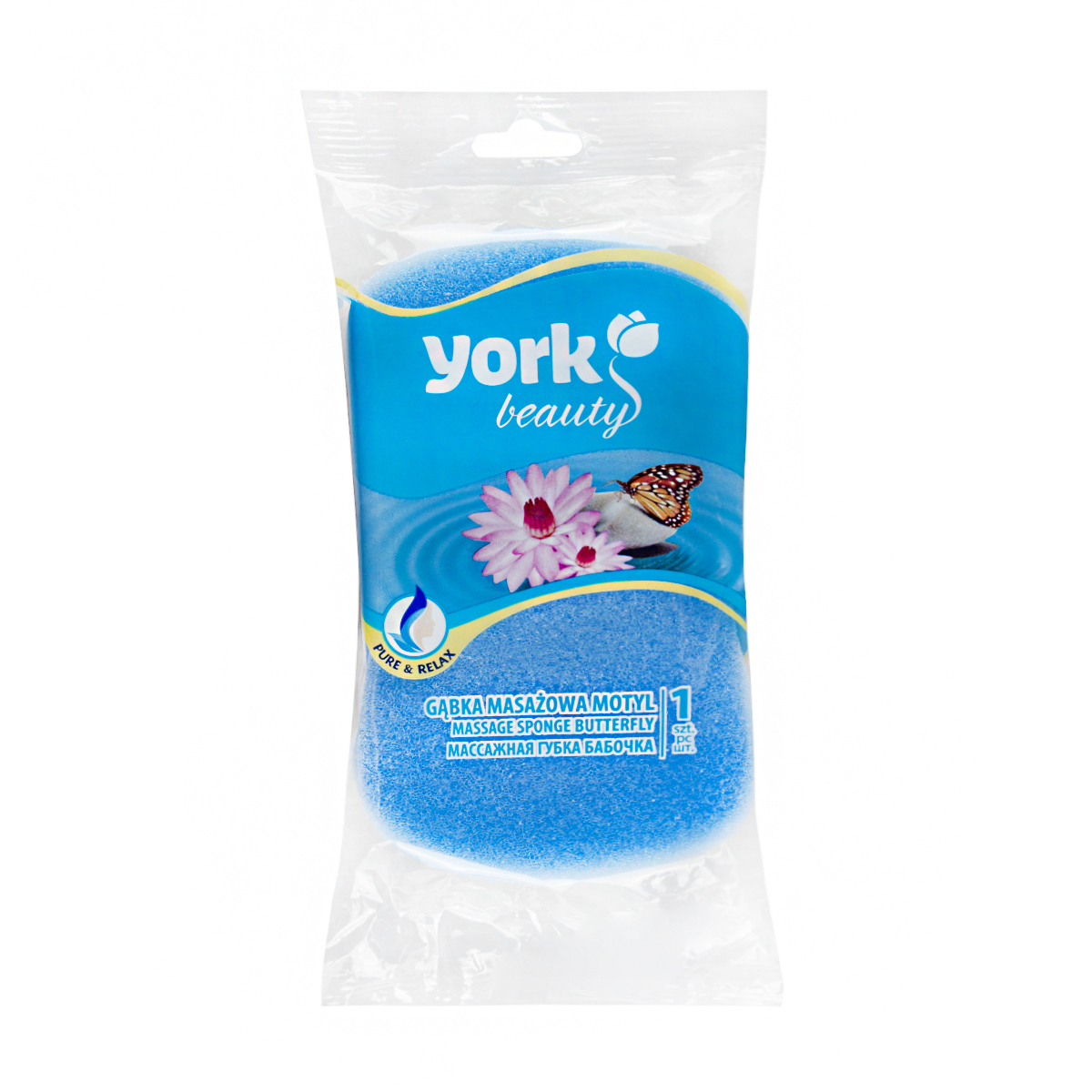 Губка банная массажная "бабочка" (1/60) "york"