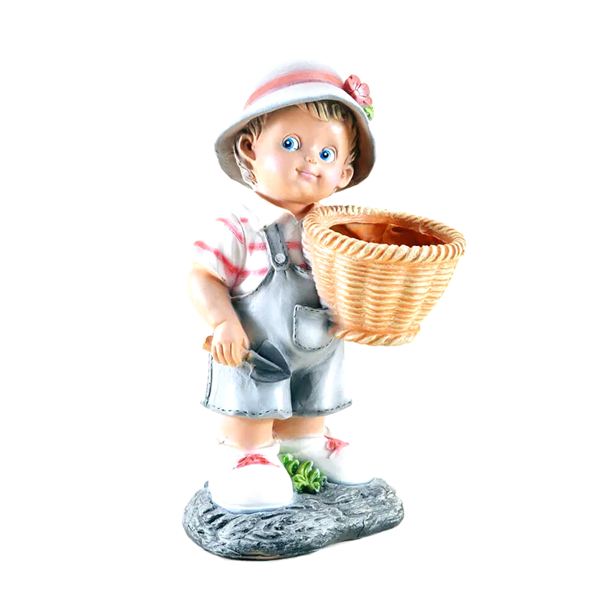 Фигурка садовая "мальчик с корзиной" кашпо (1/6) "сказка" jng467