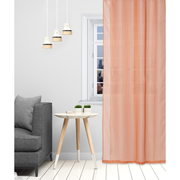 Тюль 280*270 см терракотовый, вуаль (1/15) "этель" 4280531