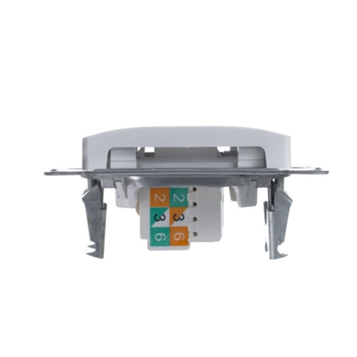 Розетка компьютерная "glossa" 2-х местн. rj45+rj45 (механизм) белый (1/10/160) "schneider"