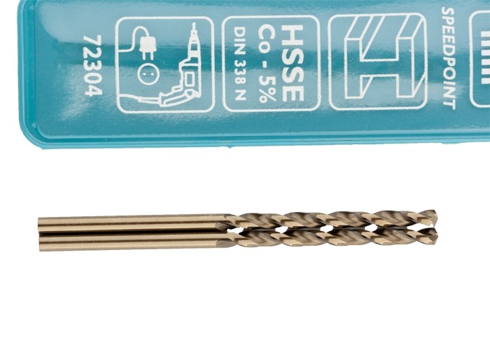 Сверло спиральное по металлу, 2.5 мм, HSS-Co, 2 шт Gross (72304)
