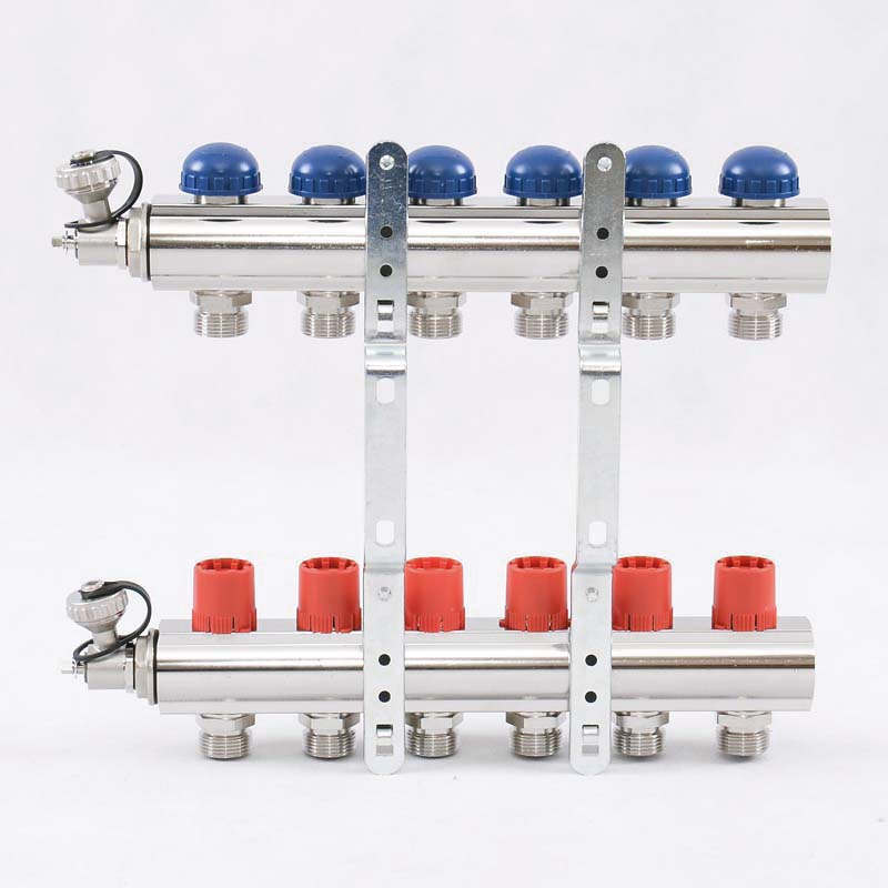 Колл. группа UNI-FITT 1"x3/4" ЕК 6 выходов с регулировочными и термостатическими вентилями