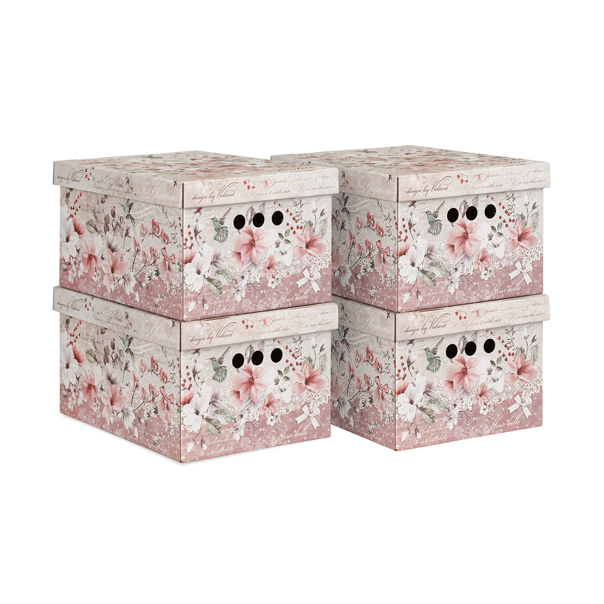 Короб для хранения "jardin" 25*33*18,5 см (набор 4 шт.) (1/10) "valiant" jr-bctn-4s