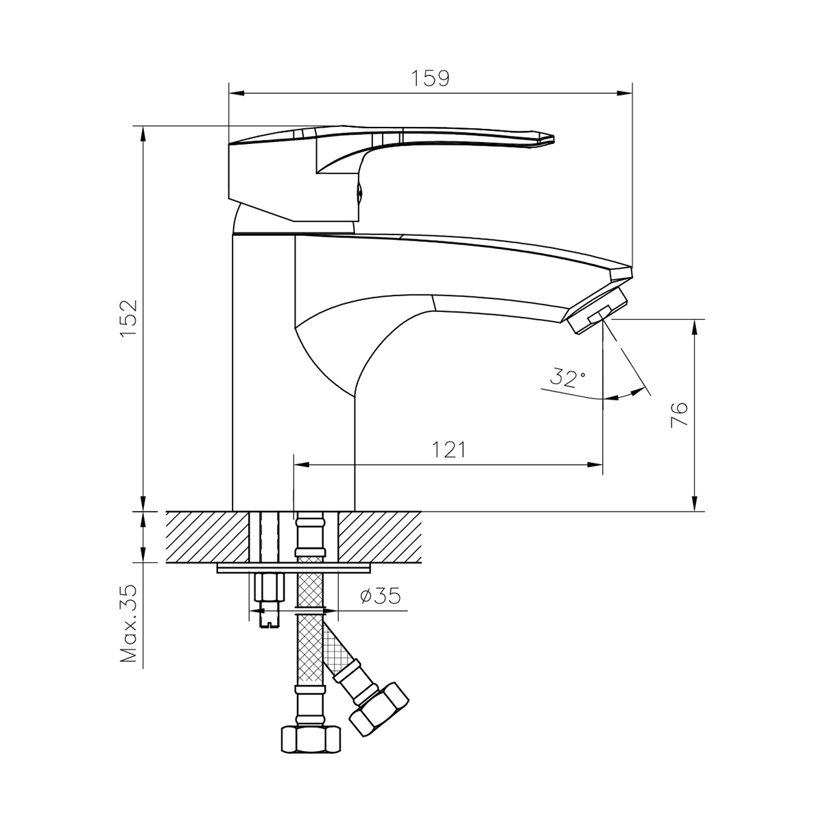 Смеситель для умывальника и биде dr70015 монолитный (1/12) "decoroom"