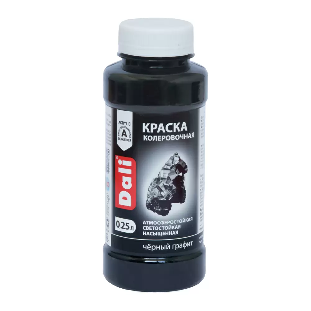 Dali Краска колеровочная атмосферостойкая светостойкая, черный графит (0,25л)