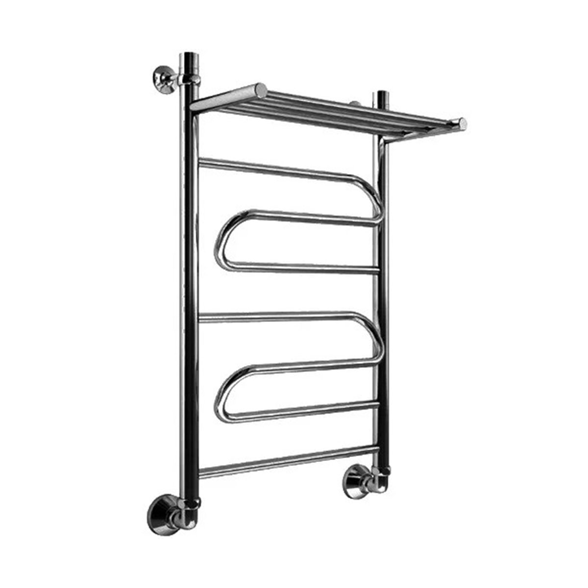 Полотенцесушитель водяной вид 1 "эко" 500*800 гайка/гайка, с полкой (хром) (1) "маргроид"