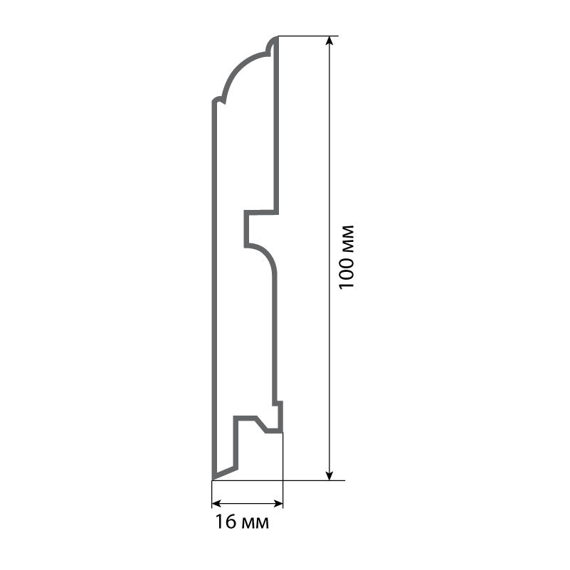 Finitura dekor P 100х16х2400/ белый ASW