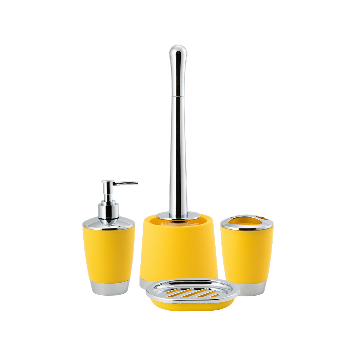 Туалетный набор "альма" ерш с подставкой, пласт. (светло-желтый) (1/6) "аквадекор" attp-2100ylw-05