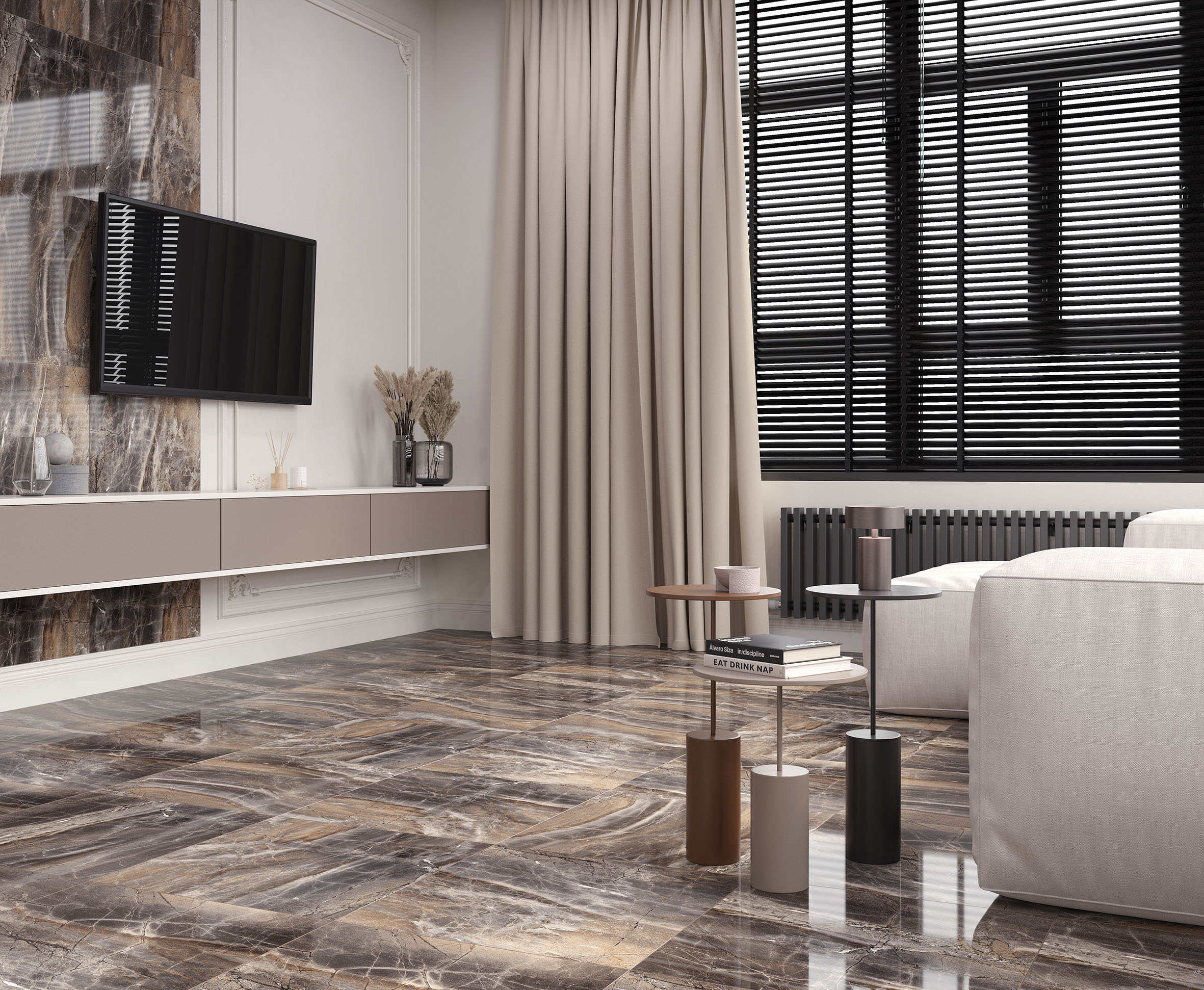 Electra brown керамогранит полированный 60x120