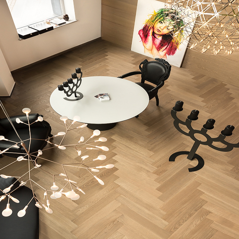 Coswick Английская ёлка 3-х слойная T&G шип-паз (90°) 1174-3247 Пастель (Порода: Дуб)