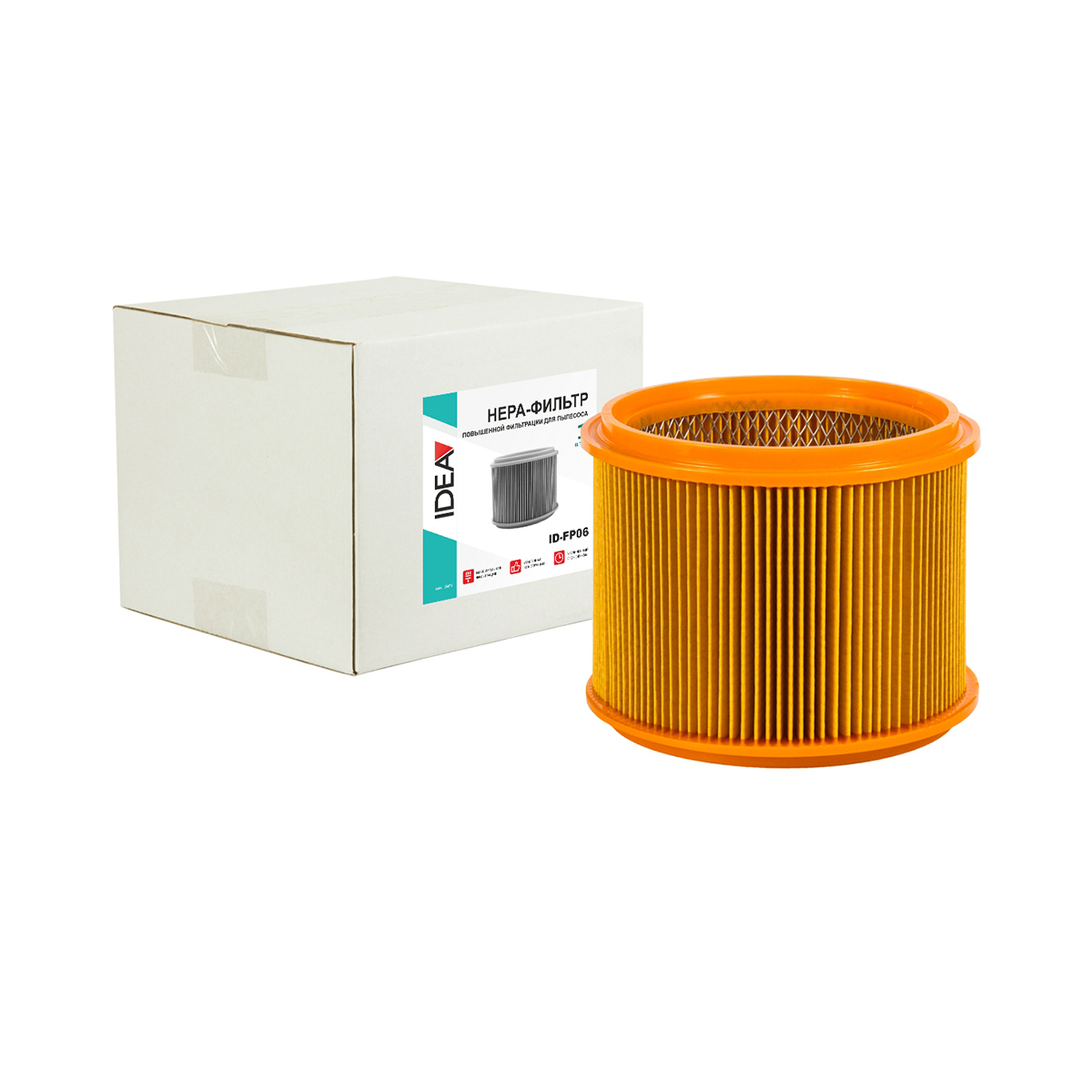 Фильтр складчатый hepa-фильтр повыш. фильтрации для пылесосов (1/2) "idea" id-fp06