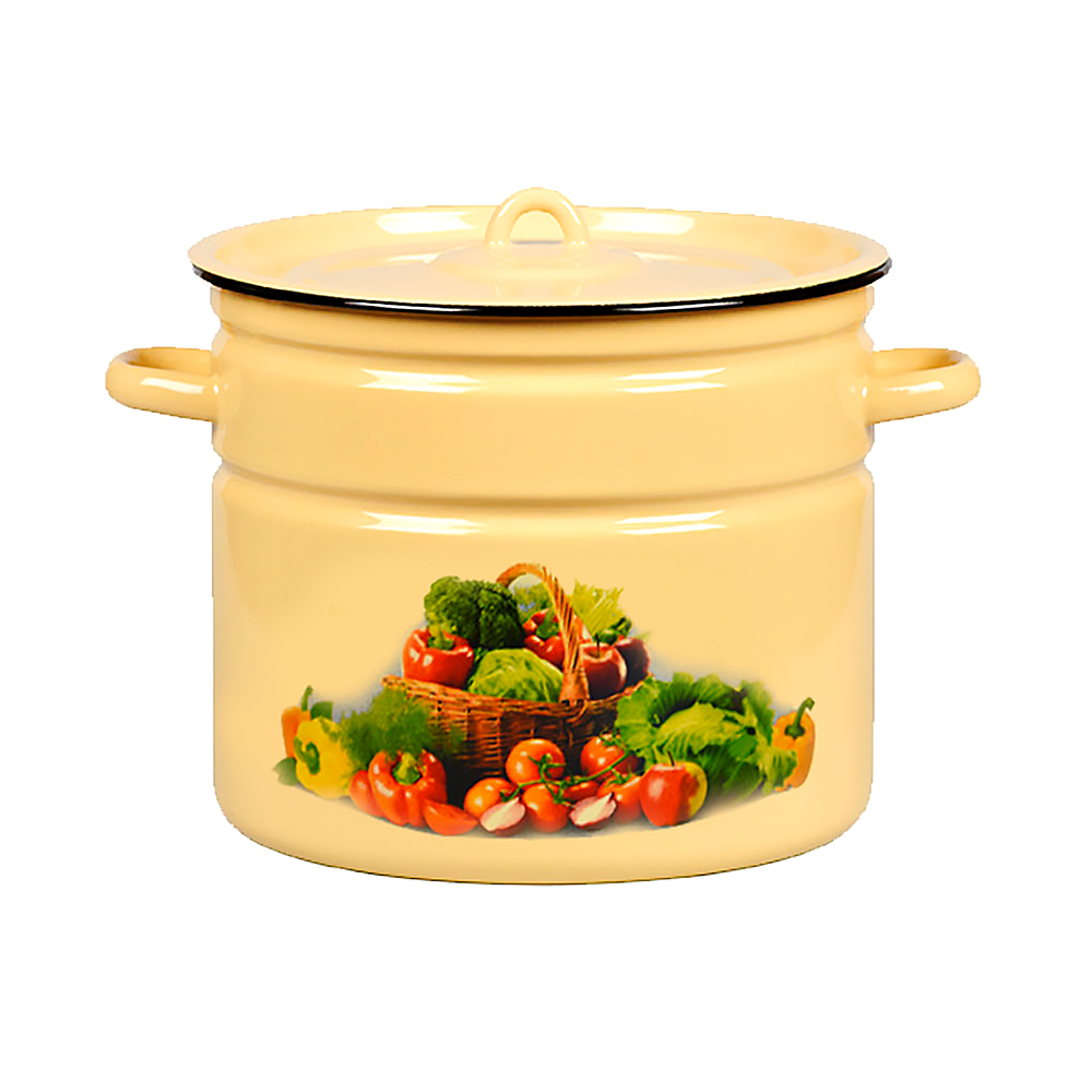 Кастрюля эмалиров. с крышкой декор. 9 л (1/2) "стальэмаль"  1с200с