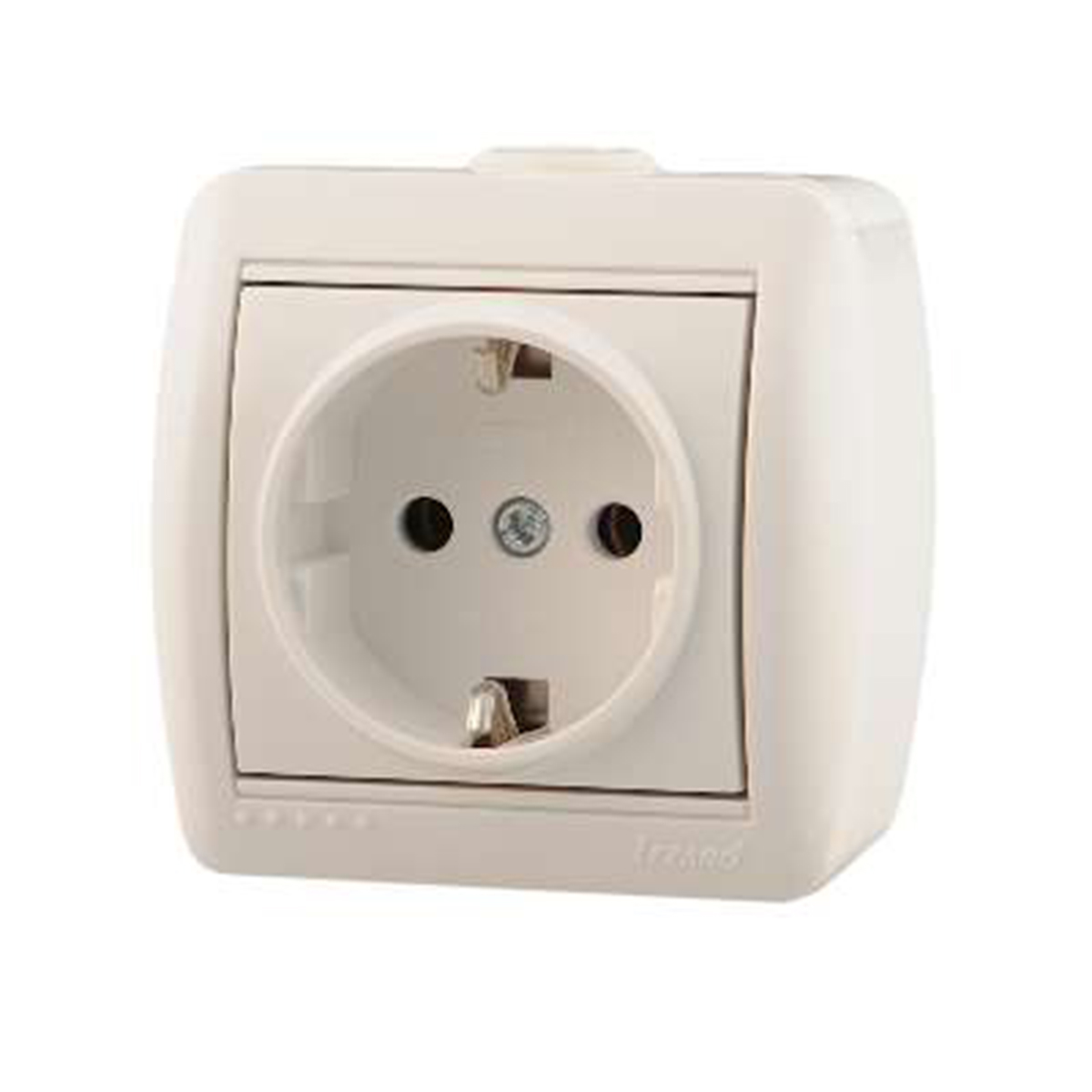 Розетка открыт. уст. "nata" 1 местн. с заземл. (керамика) белый (1/10/120) "lezard" 710-0200-122