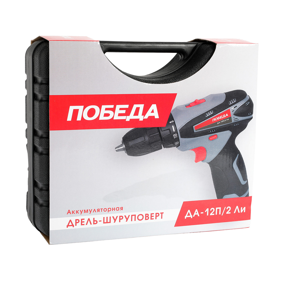 Дрель-шуруповерт аккум. да-12п/2 ли (кейс) (1/10) "победа" 180201637